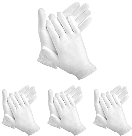48Pcs White Gloves, 24 Pairs Soft Cotton Gloves, Hgminwarm White Cotton Gloves are Used for Cosmetics, Jewelry Coin Inspection, Inspection Gloves, Service Gloves. Stretchable Moisturizing Gloves