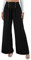 SotRong Pantalon palazzo évasé à jambes larges pour femmes, taille élastique, en mousseline de soie, couleur unie, style décontracté pour la plage ou le yoga, Noir , XXL