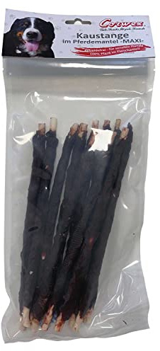 Corwex Kaustange Maxi (300g, Pferd) mit Fleisch ummantelt, Getreidefreie, Premium Kausnack für Sensible Hunde