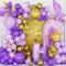 Kit Arco Palloncini Viola e Oro, 139 Pz Palloncini Cromato Oro Viola con Coriandoli Palloncini per Ragazze Compleanno Matrimonio Anniversario Baby Shower Decorazioni