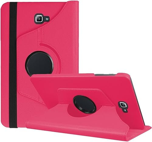 MOBISTAR Case for Samsung Galaxy Tab A 10.1-inch SM-T580 / T585 (2018, 2016) Smart Glitter 360 Degree Rotating Stand Protective Case Auto Wake/Sleep (Hot Pink)