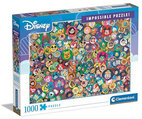 Clementoni Jigsaw Puzzle Impossible Disney Classic 1000 Pieces - Puzzle For Adults 14-99 Years, Gift For Men/Women, Disney, Hard Jigsaw, Difficult Puzzle, Made In Italy, 39830