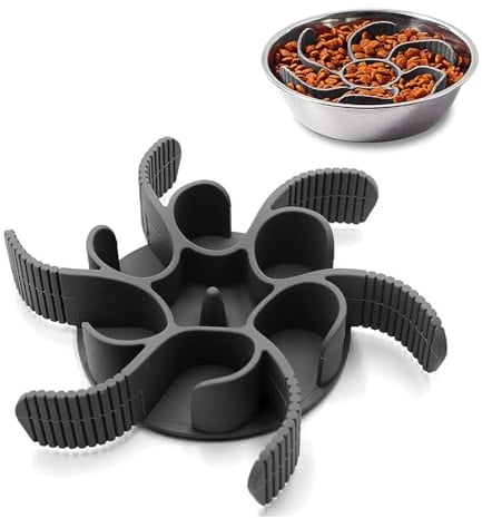 Gamelle Anti Glouton Chien Gamelle d'alimentation Lente Chiot Anti-Glouton Insert avec Base Ralentir la Nourriture Favorise Alimentation Saine Digestion Lente Découpable pour Grand Chiens Moyen Griy
