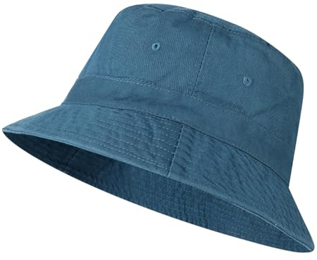 AYPOW Unisex XL/XXL Fischerhut, Großer Vintage Gewaschener Denim Baumwolle Bucket Hat, Faltbare Outdoor Sonnenhut Sommerhut, Eimerhut Angelhüte Freizeithut, Camping Reisen Wandern Herren Damen (54-64)