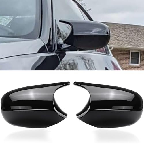 Auto Spiegelkappen in Hochglanz-Schwarz 1 Paar, Sportliche Automodifikation Ersatz - Außenspiegelkappen für BMW (E81 E82 E87 E88 E90 E91 E92 E93 [LCI])