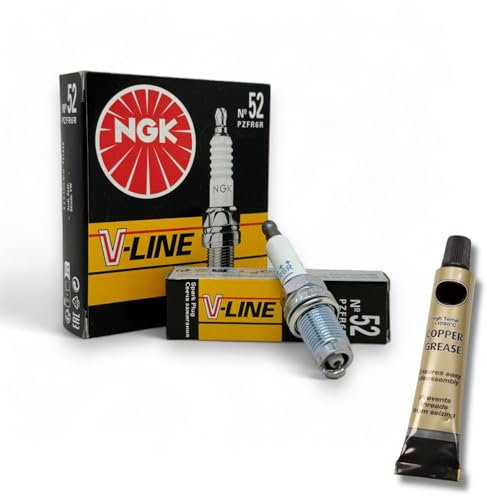 4x Zündkerzen V-Line passt für VW Golf Plus 1.4 TSI 90/125kW 2006-2013 + Kupferfett
