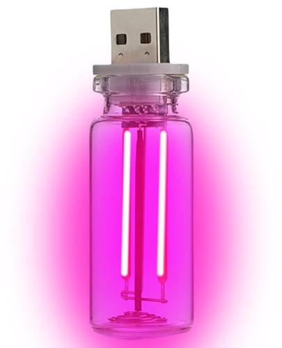 Retro Auto Lampe - Automotive Interface Charging | Touch Anpassung LED Glasflasche | Automotive Interface Aufladen Nachtlampen, Auto USB Atmosphäre Licht, Einzigartiges Flaschendesign für Auto