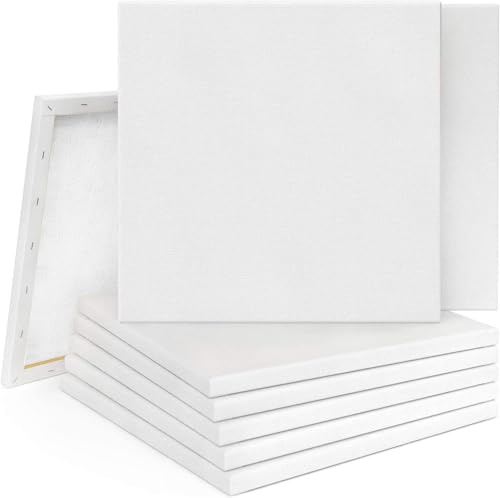 JF HOME BLISS 10PCS Blank Canvas 20X20cm Artist Canvas Panels Board 100% Cotton Blank Canvases for Acrylic Painting Canvas Board