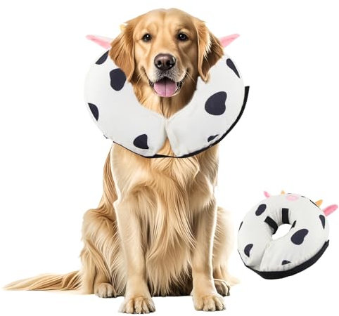 Shyllin Aufblasbare Halskrause Hund & Halskrause Katze, Halskrause Hund mit Verstellbarem Klettverschluss, Hunde Halskrause, geeignet für Operationen oder Wundheilung, Anti-Beißen und Anti-Lecken