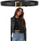 T TAKONE Gürtel Damen Schwarz Gold – Eleganter Ledergürtel Mit Verstellbarer Goldschnalle, Stilvolles Accessoire Für Jeans, Hosen Und Kleider