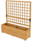 ML-Design Pflanzkasten mit Rankgitter, 119,5×139×36,5 cm, Braun, Pflanzkübel Blumenkübel mit Spalier, Gartenspalier Massivholz für Kletterpflanzen, Blumenkasten Rankkasten Hochbeet für Balkon & Garten