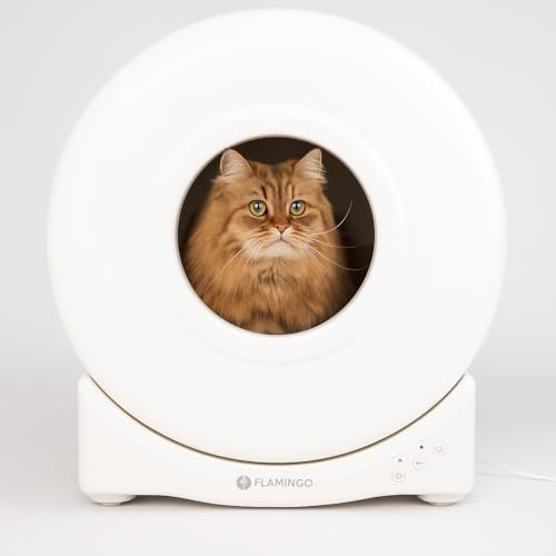 litière Chat autonettoyante - Atlas Blanc – 52x49x56cm – bac électronique Intelligent – Application Mobile – capteurs sécurité – 72L XXL – Facile à Nettoyer