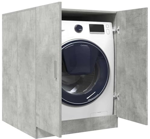 Générique Meuble pour Machine à Laver Gris béton 70,5x71,5x91,5 cm, Accessoires pour appareils de blanchisserie, Accessoires pour Lave-Linge & sèche-Linge, Gris béton, (Poids 28.9KG)