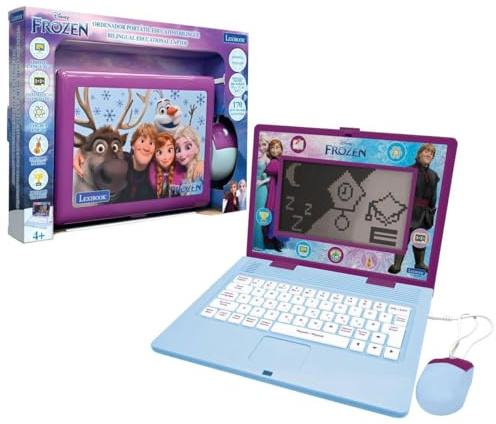 Lexibook, Frozen JC599FZi2LXB zweisprachiger und spanischer / englischer Lerncomputer, Spielzeug für Kinder, 170 Aktivitäten zum Lernen, Spielen und Musik, großes Display, violett/blau