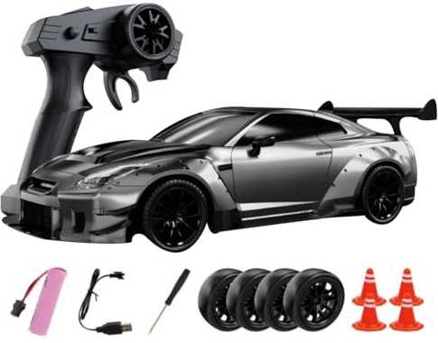 NULA 1:20 RC Drift Auto 4WD Hochgeschwindigkeits Rennwagen Mit Beleuchtung, Für GTR R35 Typ-2 Drift Stuntfahrzeug, Über 20 Km/h, 2,4G Ferngesteuertes Sportwagenmodell