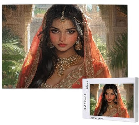 India Jigsaw Puzzles for Adults 500 Piece, Woman Puzzles for Adults Wooden, Funny/Difficult/Impossible/Challenging Decompression Games, As a Birthday for Women and Men ML-1218