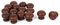 sourcing map Home Cabinet Drawer 27mmx25mm Wooden Wood Pull Knob Grab Handle Dark Brown for Dresser Drawer Wardrobe 15pcs