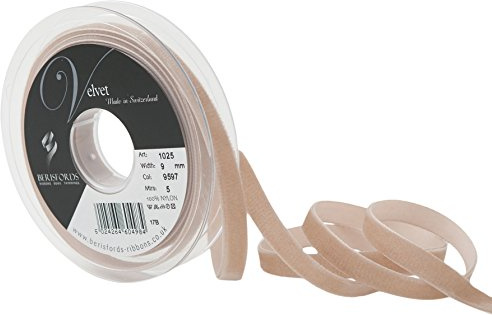 Berisfords Velvet Ribbon Earth 15mm - Nylon Craft Ribbon for Sewing, Gift Wrapping and Hair Accessories