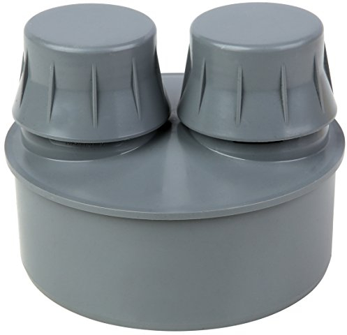 Kolor Doppelbelüfter DN 110 PVC (DN 110 = DN 100 (alt), Doppel-Rohrbelüfter) - Grau, Polypropylen (PP)