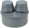 Kolor Doppelbelüfter DN 110 PVC (DN 110 = DN 100 (alt), Doppel-Rohrbelüfter) - Grau, Polypropylen (PP)