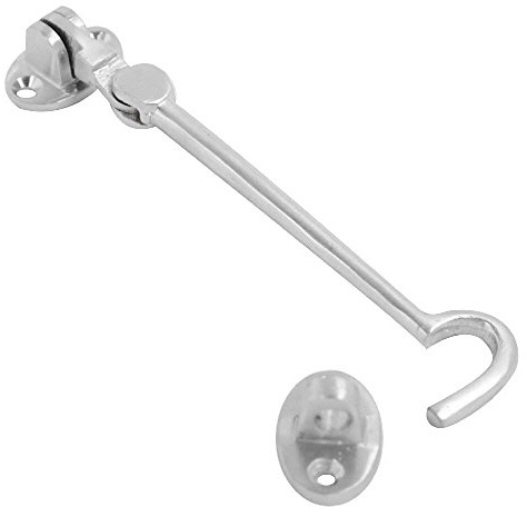 Dzina Cabin Hook Silent Pattern 150mm (6 Inch) Satin Chrome, Pack of 1