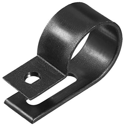 sourcing map 20Pcs Nylon R-Type Clamp Organizer Cord Clips for Wire Management Fit Cable Dia 15-19mm R19 Black