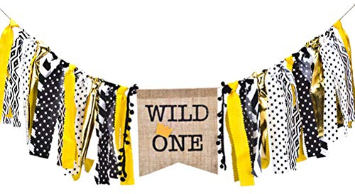 Wild One Banner Hochstuhl Banner Foto Requisiten für Baby ersten Geburtstag Dekorationen