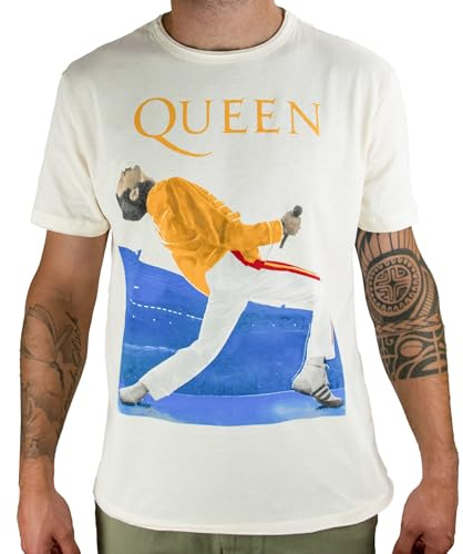Queen Amplified Collection - Freddie Mercury Triangle Männer T-Shirt altweiß
