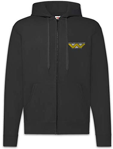 Urban Backwoods Weyland Yutani Corp Herren Zipper Hoodie Kapuzenpullover Schwarz Größe XL