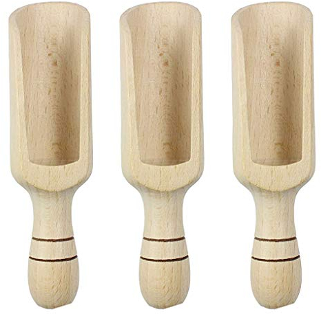 Meisijia 3pcs Cucharada de Madera de Madera Maciza de Leche en Polvo de té Especias Harina de Miel Sal de baño de cucharas de café