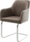 DELIFE Schwingstuhl Greg-Flex Freischwinger flach Edelstahl Mikrofaser Taupe Vintage Taschenfederkern