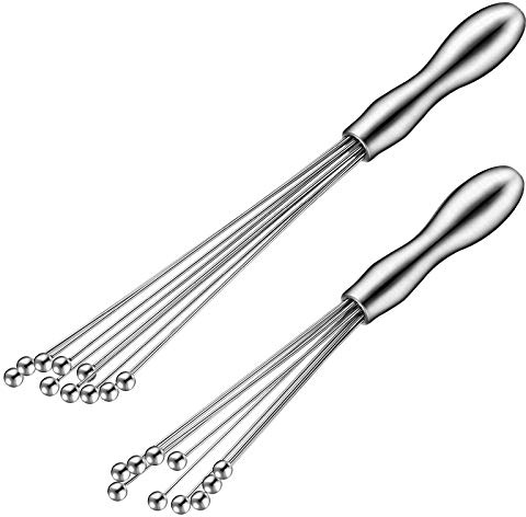 Patelai 2 Pieces Ball Whisk Set 10-Inch and 12-Inch Stainless Steel Ball Whisk Wire Egg Whisks for Cooking, Blending, Whisking, Beating, Stirring(10 Inch, 12 Inch)