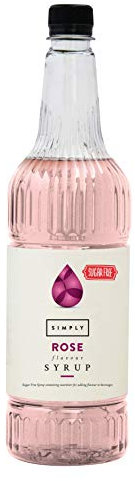 Simply Sugar Free Rose Syrup, Low Calorie, Vegan & Nut Free Flavoured Syrup for Coffee, Cocktails & Baking (1 Litre)