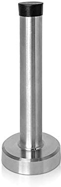 Door Stop, 4 Inch Door Stopper Silver Door Stops Wall Protector with Sound Dampening Rubber Tip, Solid Rigid Doorstops Wall Door Mount Satin Stainless Steel Door Stopper