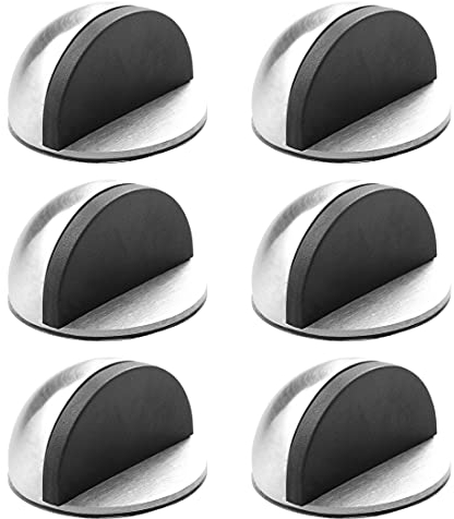 Edelstahl Türstopper Boden Selbstklebend - 6 Stück Schwer für Glastüren und Balkontüren - Silber