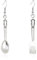CHUNYANAN Vintage Creativity Tableware Spoon Fork Asymmetry Dangle Earrings Mini Simulation of Handmade Alloy Earrings for Women, Metal