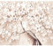 decomonkey Fototapete Blumen Baum 400x280 cm Tapete Fototapeten Vlies Tapeten Vliestapete Wandtapete xyz Wand Wandbild Schlafzimmer Wohnzimmer Abstrakt Beton Blüten Modern Ornament Rosé 3D Effekt
