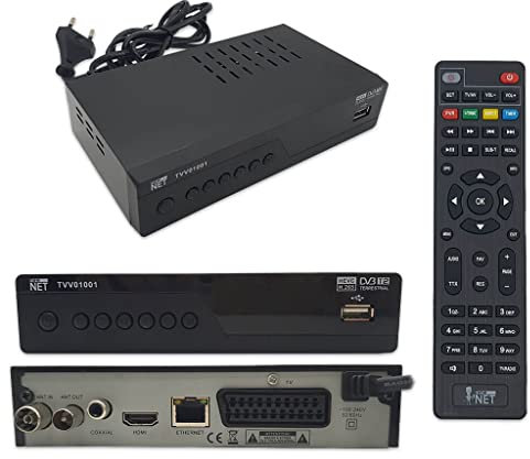 New Net Decoder - Digital Terrestre DVB-T2 Hevc 1080p H265 USB DVBT2 Meteo RSS IPTV EU Stecker Italienische Bedienungsanleitung Neuer Standard Fernseher
