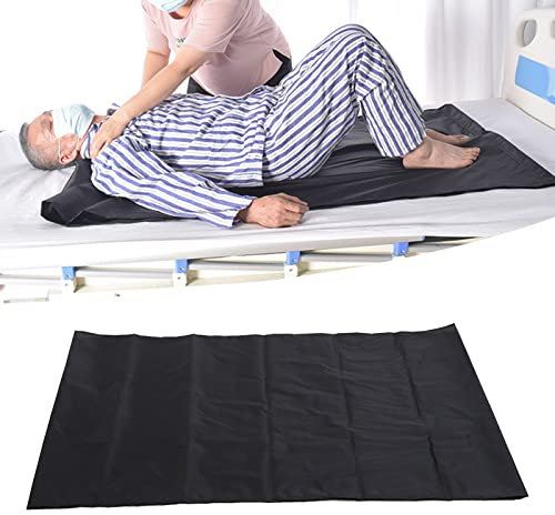 Gleitlaken für Patienten, Multifunktionales Gleitlaken für ältere Menschen, Patientengleitlaken multifunktionales Patiententransfertuch für gelähmte, bettlägerige ältere Menschen, Schwarz(140 * 68cm)