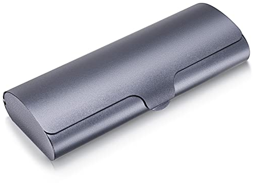 Hifot custodia rigida occhiali alluminio, metallo custodia occhiali lettura, nera Astuccio Occhiali for donna uomo