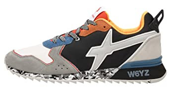 w6yz Jet-M.-Zapatillas de Tejido técnico y Ante-Gris, Negro 40