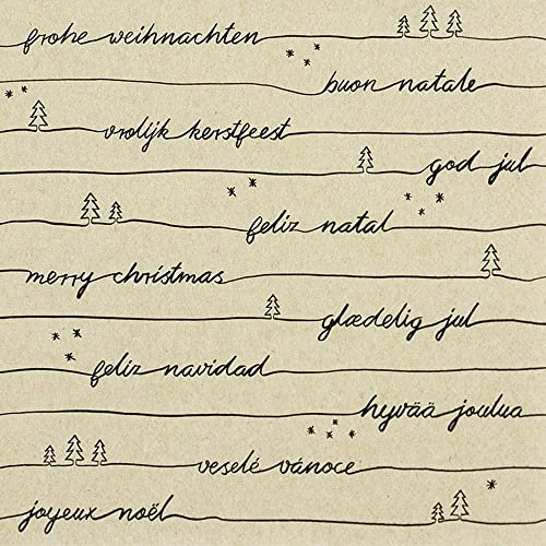 20 Servietten aus Recycling-Papier Weihnachten Weihnachtswünsche international als Tischdeko. Papierservietten mit Motiv. Auch für Decoupage und Serviettentechnik 33x33cm
