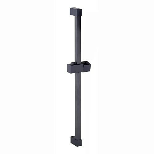 ENKI S29 Square Slider Rail Kit, Black, Adjustable | Easy Install, Fittings Included, Stainless Steel, 1-Year Guarantee, Adjustable Height, Shower Head & Hose, Bathroom