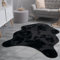 TT Home Wohnzimmer Teppich Unifarben Flauschig Modern Kunstfell Kurzflor, Farbe: Schwarz, Größe:60x90 cm Fell-Form