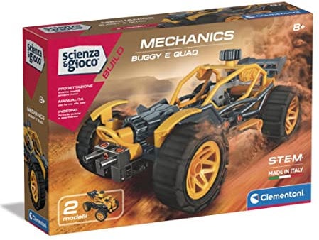 Clementoni - Wissenschaft Build-Buggy und Quad-Set für Kinder, Mechanik, Wissenschaftliches Spiel 8 Jahre (italienische Version) -Made in Italy, Farbe, 19334