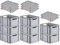 PROREGAL SuperSparSet 8x Eurobox NextGen Grip mit Auflagedeckel & 4 roten Schiebeschnappverschlüssen, HxBxT 22x30x40cm, 20 L, Grau, Griffe offen, Eurobehälter, Transportbox