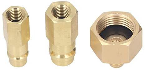 Changor Nachrüst-Adapterteile, Kupfer 1/4 Zoll Innengewinde, goldener Schalter, hochfestes Klimaanlagen-Adapter-Set, High-Low-Anschluss für R134A Changor