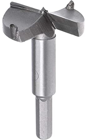 Haobase 35mm Forstner Drill Bit, Cemented Carbide Woodworking Hole Saw Drill Bit Round Shank Wood Tool (35mm)