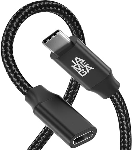 JAMEGA - USB C 3.2 Verlängerungskabel 10Gbps 60W 4K@60Hz Videoübertragung Schwarz 0,5m | Kompatibel mit iPhone 15 Pro Max iPad Pro Air Samsung Macbook Tablets Huawei uvm.