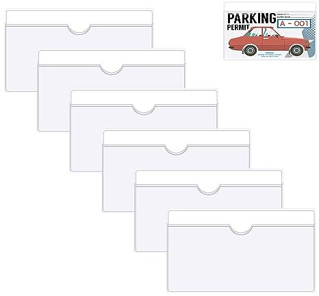 ATBUSS Lot de 6 supports de tickets de stationnement pour pare-brise de voiture, camionnette, caravane